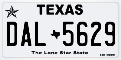 TX license plate DAL5629