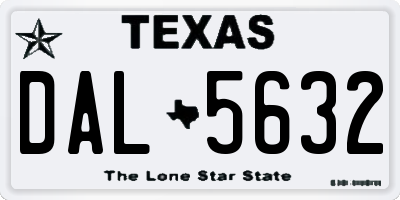 TX license plate DAL5632