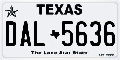 TX license plate DAL5636