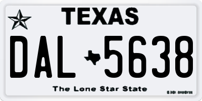 TX license plate DAL5638