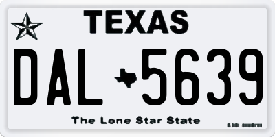 TX license plate DAL5639