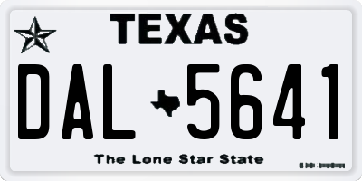 TX license plate DAL5641