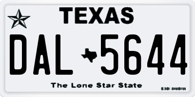 TX license plate DAL5644