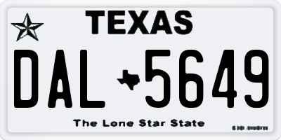 TX license plate DAL5649