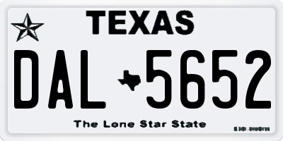 TX license plate DAL5652