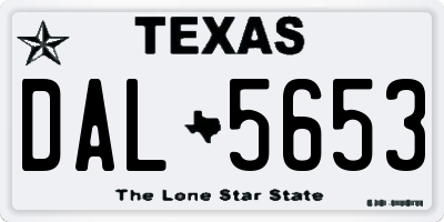 TX license plate DAL5653
