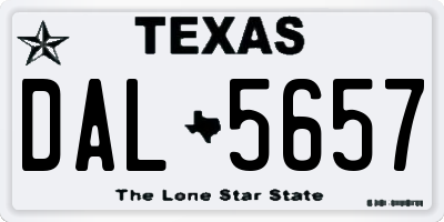 TX license plate DAL5657
