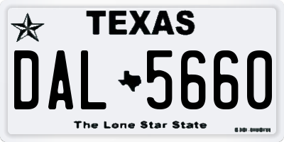 TX license plate DAL5660