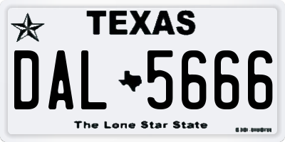 TX license plate DAL5666