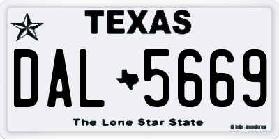 TX license plate DAL5669