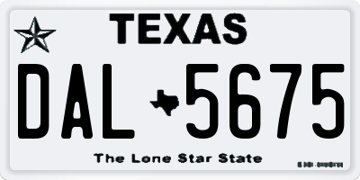 TX license plate DAL5675