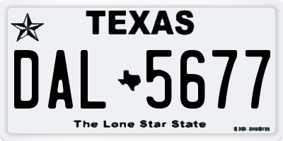 TX license plate DAL5677