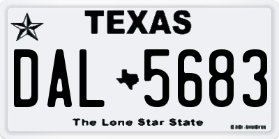 TX license plate DAL5683