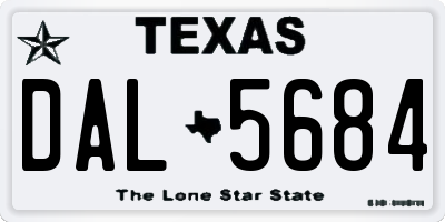TX license plate DAL5684