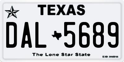 TX license plate DAL5689