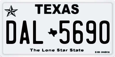TX license plate DAL5690