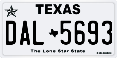 TX license plate DAL5693