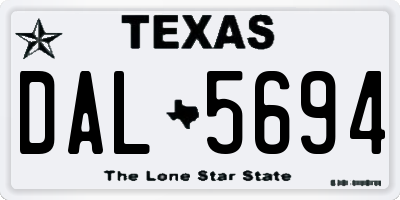 TX license plate DAL5694