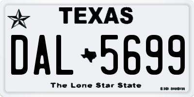 TX license plate DAL5699