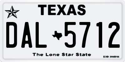 TX license plate DAL5712