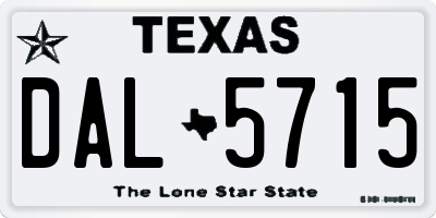 TX license plate DAL5715