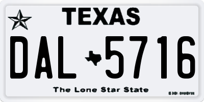 TX license plate DAL5716