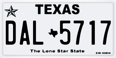 TX license plate DAL5717