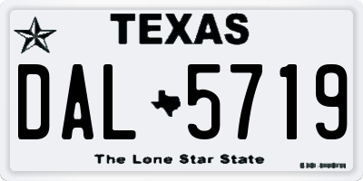 TX license plate DAL5719