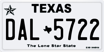 TX license plate DAL5722