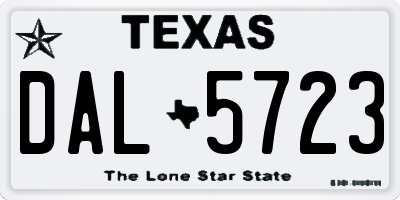 TX license plate DAL5723