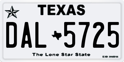 TX license plate DAL5725