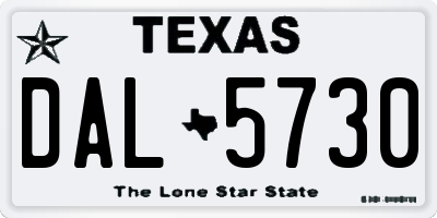 TX license plate DAL5730