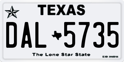 TX license plate DAL5735