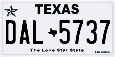 TX license plate DAL5737