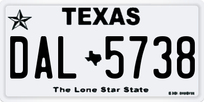 TX license plate DAL5738