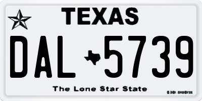 TX license plate DAL5739