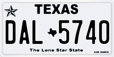 TX license plate DAL5740