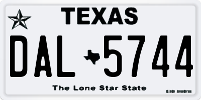 TX license plate DAL5744