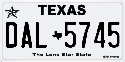TX license plate DAL5745