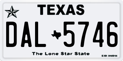 TX license plate DAL5746