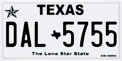 TX license plate DAL5755