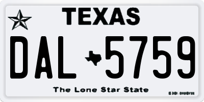 TX license plate DAL5759