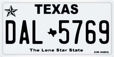 TX license plate DAL5769