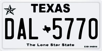 TX license plate DAL5770