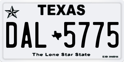 TX license plate DAL5775