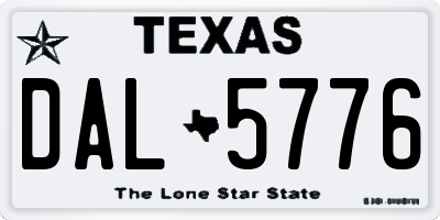 TX license plate DAL5776
