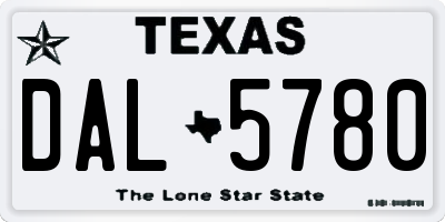 TX license plate DAL5780