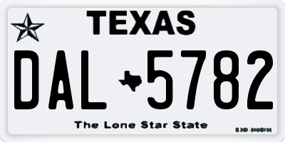 TX license plate DAL5782
