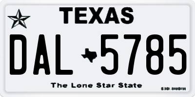TX license plate DAL5785