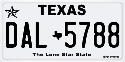 TX license plate DAL5788